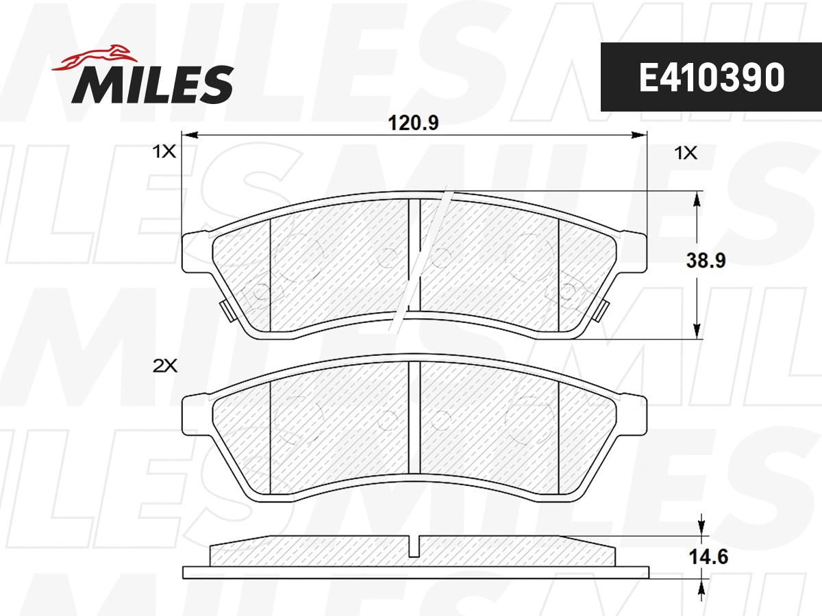 Brake Pad Set, disc brake (E410390)