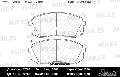 Brake Pad Set, disc brake (E100055)