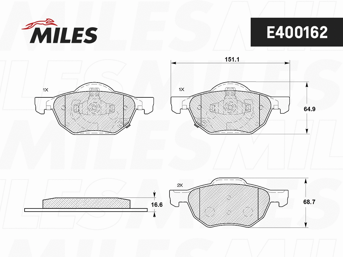 Brake Pad Set, disc brake (E400162)
