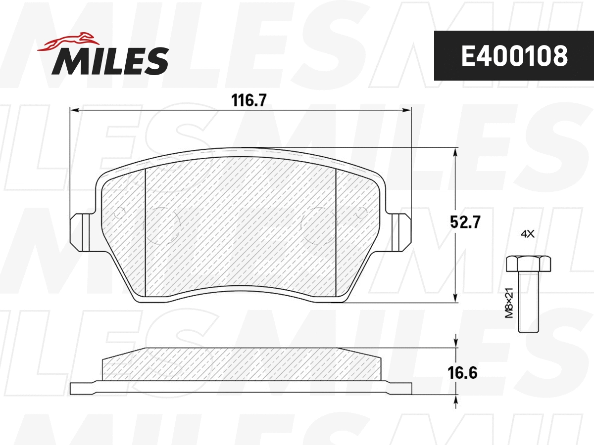 Brake Pad Set, disc brake (E400108)