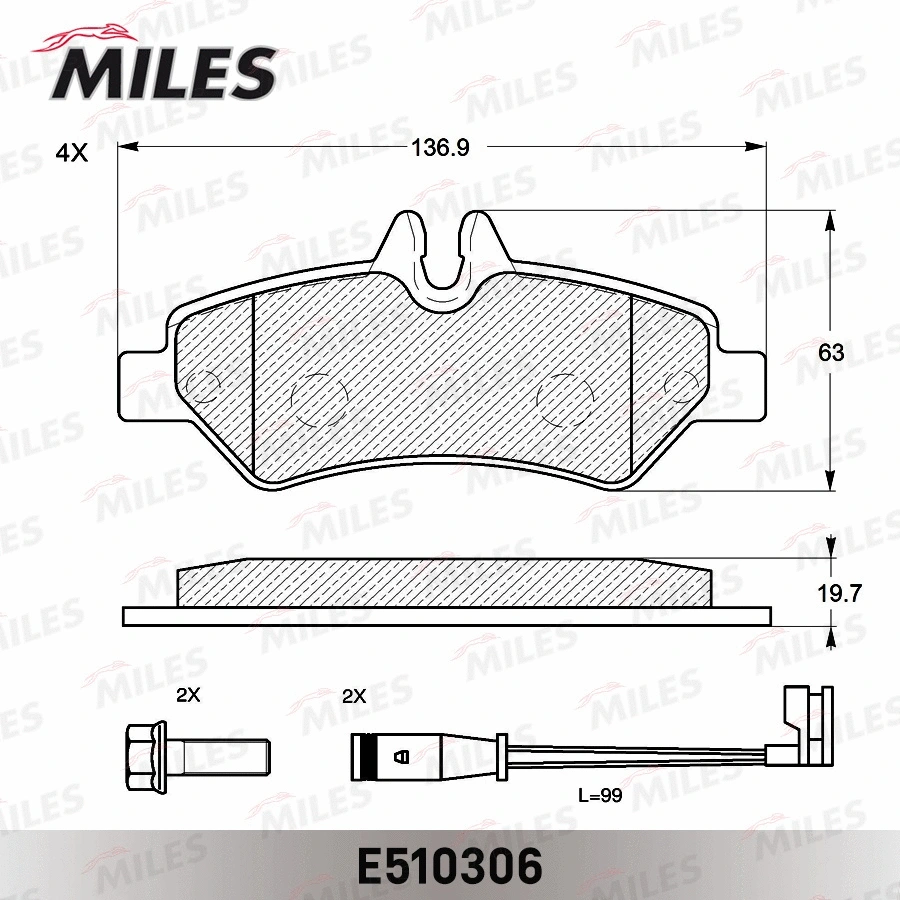 Brake Pad Set, disc brake (E510306)