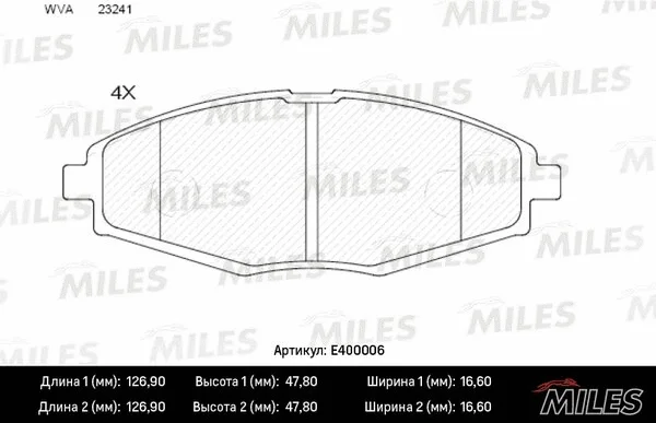 Brake Pad Set, disc brake (E400006)
