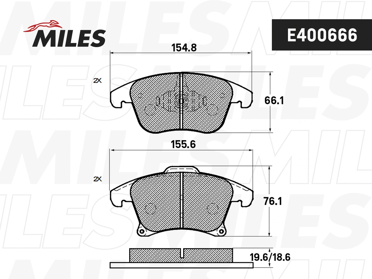 Brake Pad Set, disc brake (E400666)
