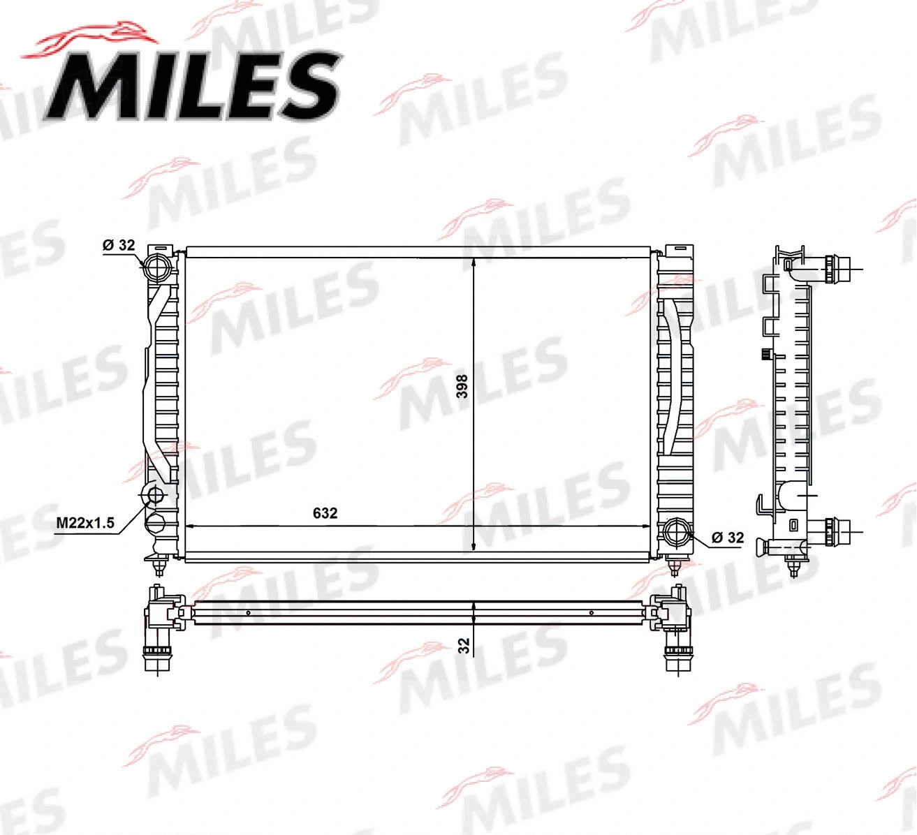 Radiator, engine cooling (ACRM372)