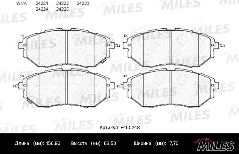 Brake Pad Set, disc brake (E400248)