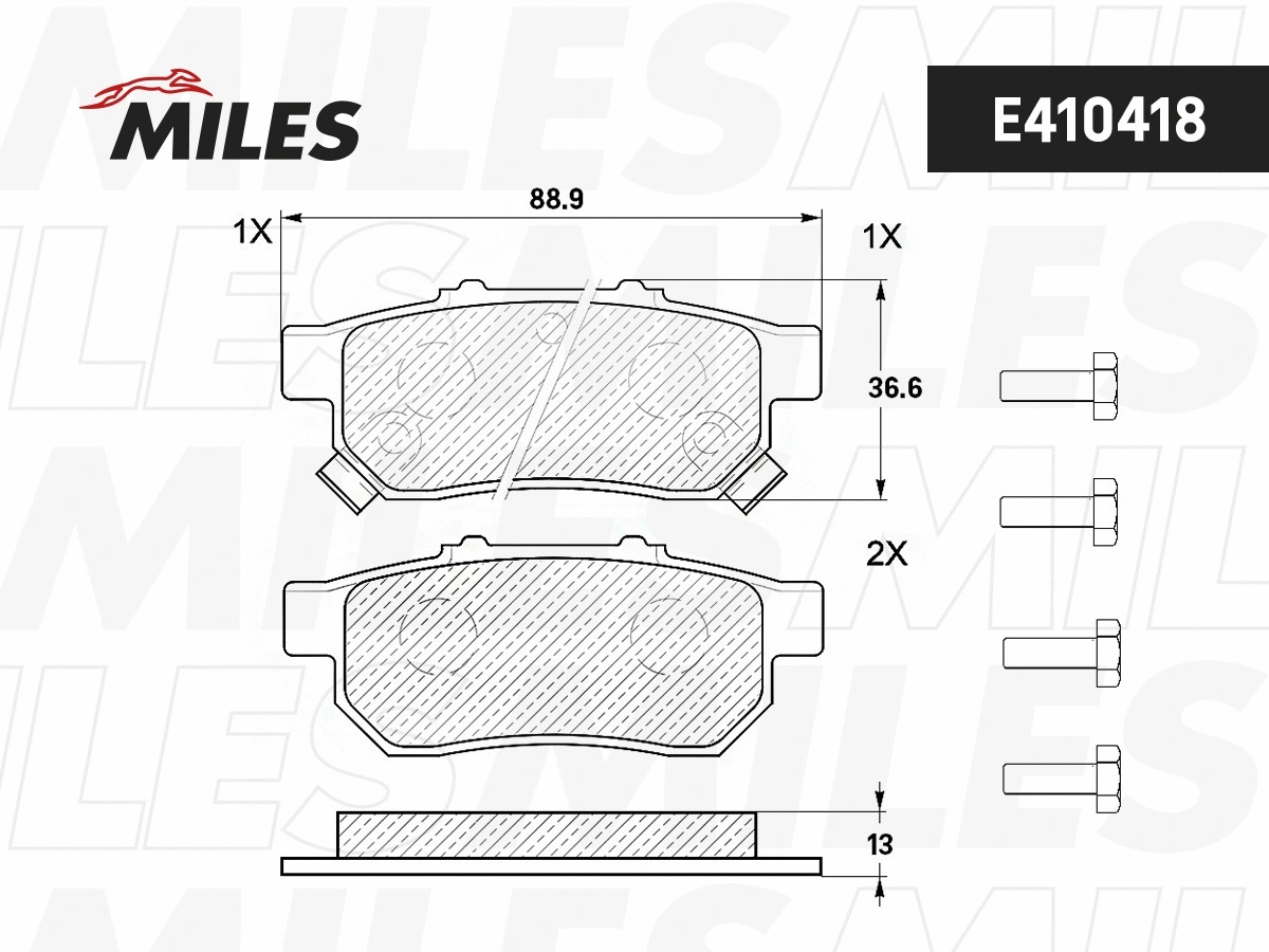 Brake Pad Set, disc brake (E410418)