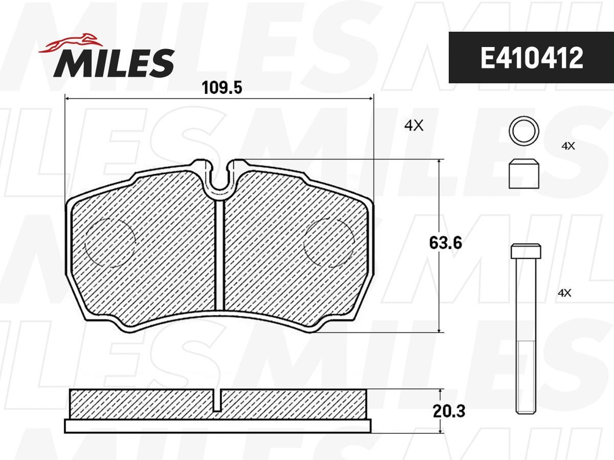 Brake Pad Set, disc brake (E410412)