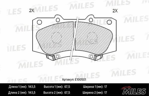 Brake Pad Set, disc brake (E100501)