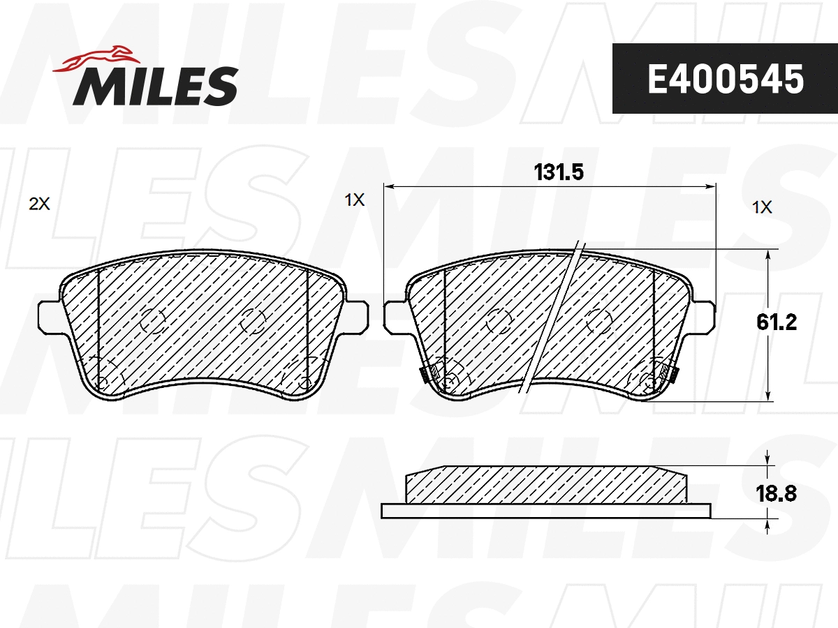 Brake Pad Set, disc brake (E400545)