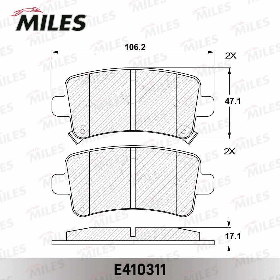 Brake Pad Set, disc brake (E410311)