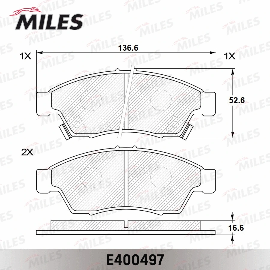Brake Pad Set, disc brake (E400497)