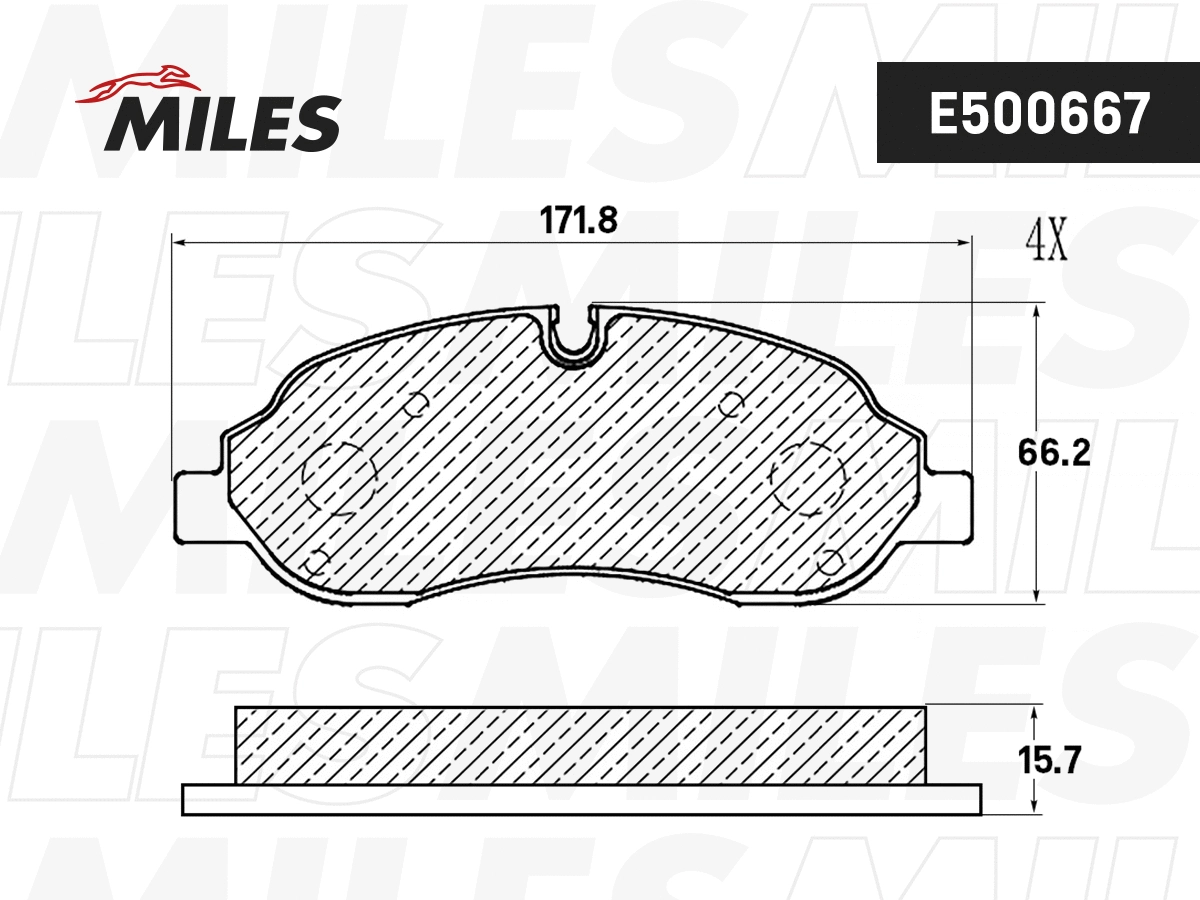 Brake Pad Set, disc brake (E500667)
