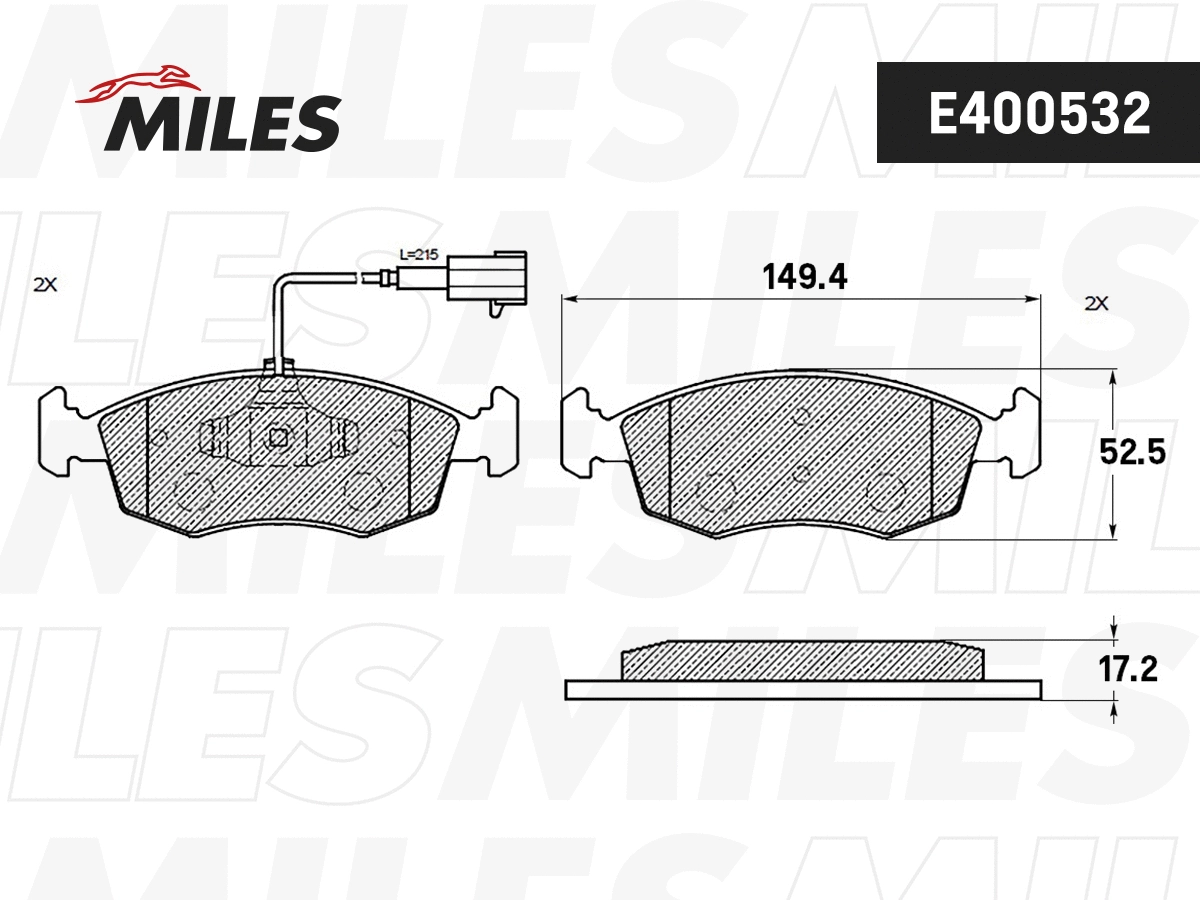 Brake Pad Set, disc brake (E400532)