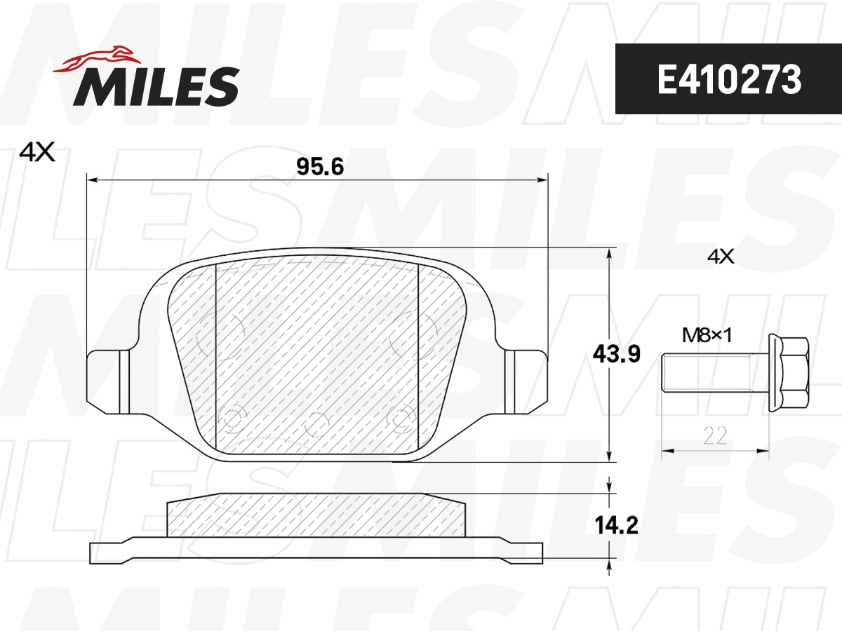 Brake Pad Set, disc brake (E410273)