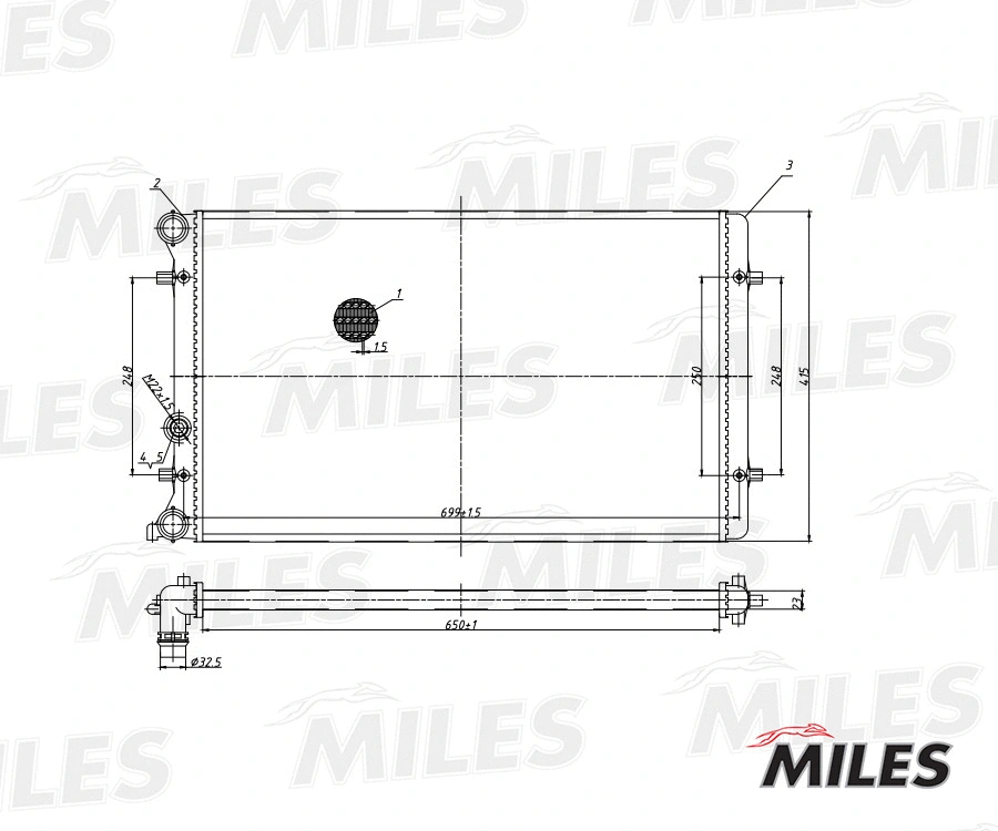 Radiator, engine cooling (ACRM016)