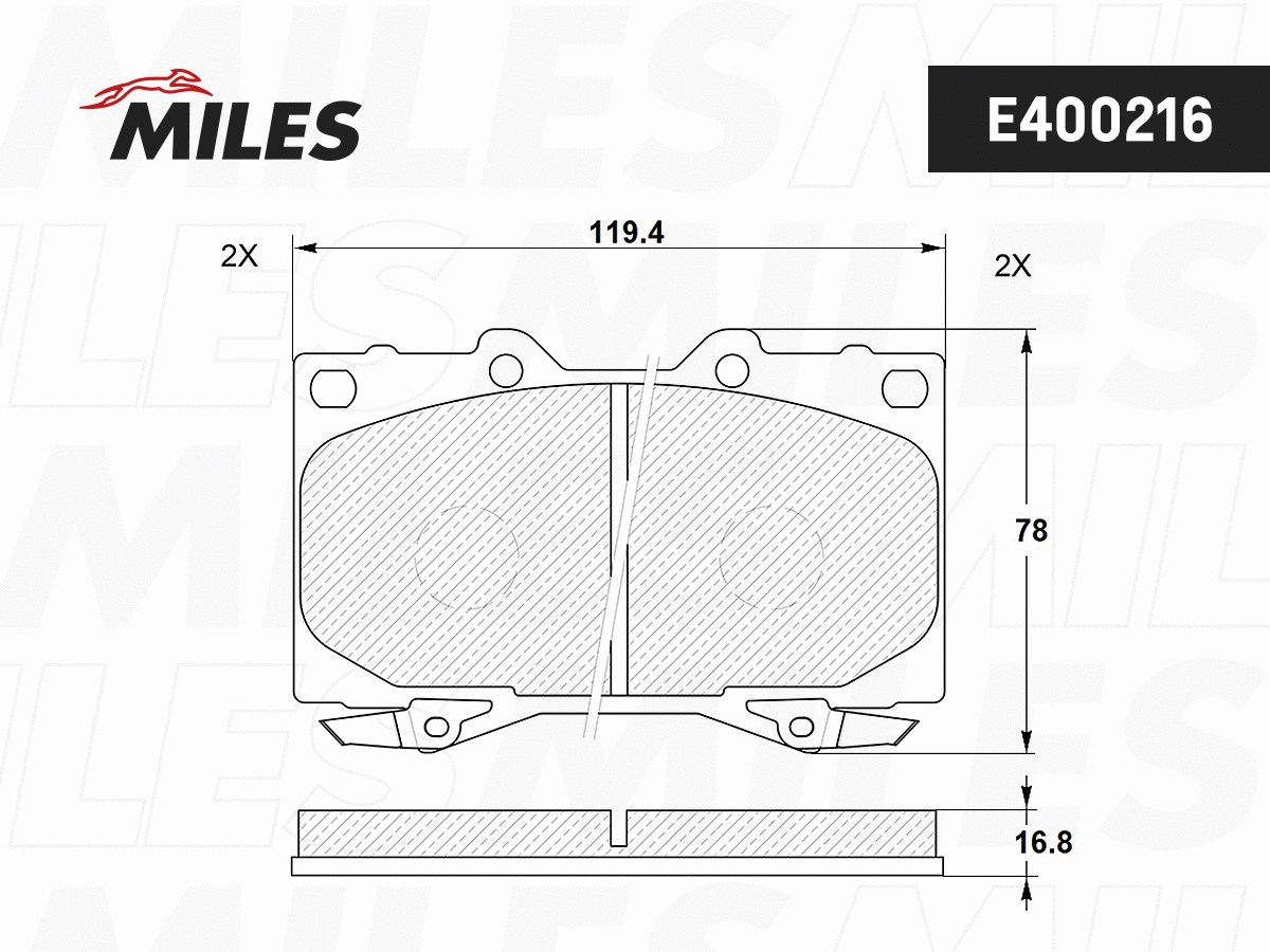 Brake Pad Set, disc brake (E400216)