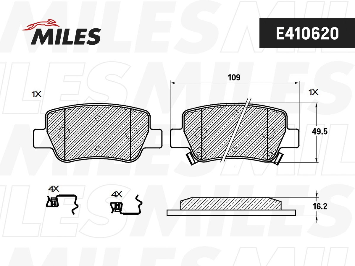 Brake Pad Set, disc brake (E410620)