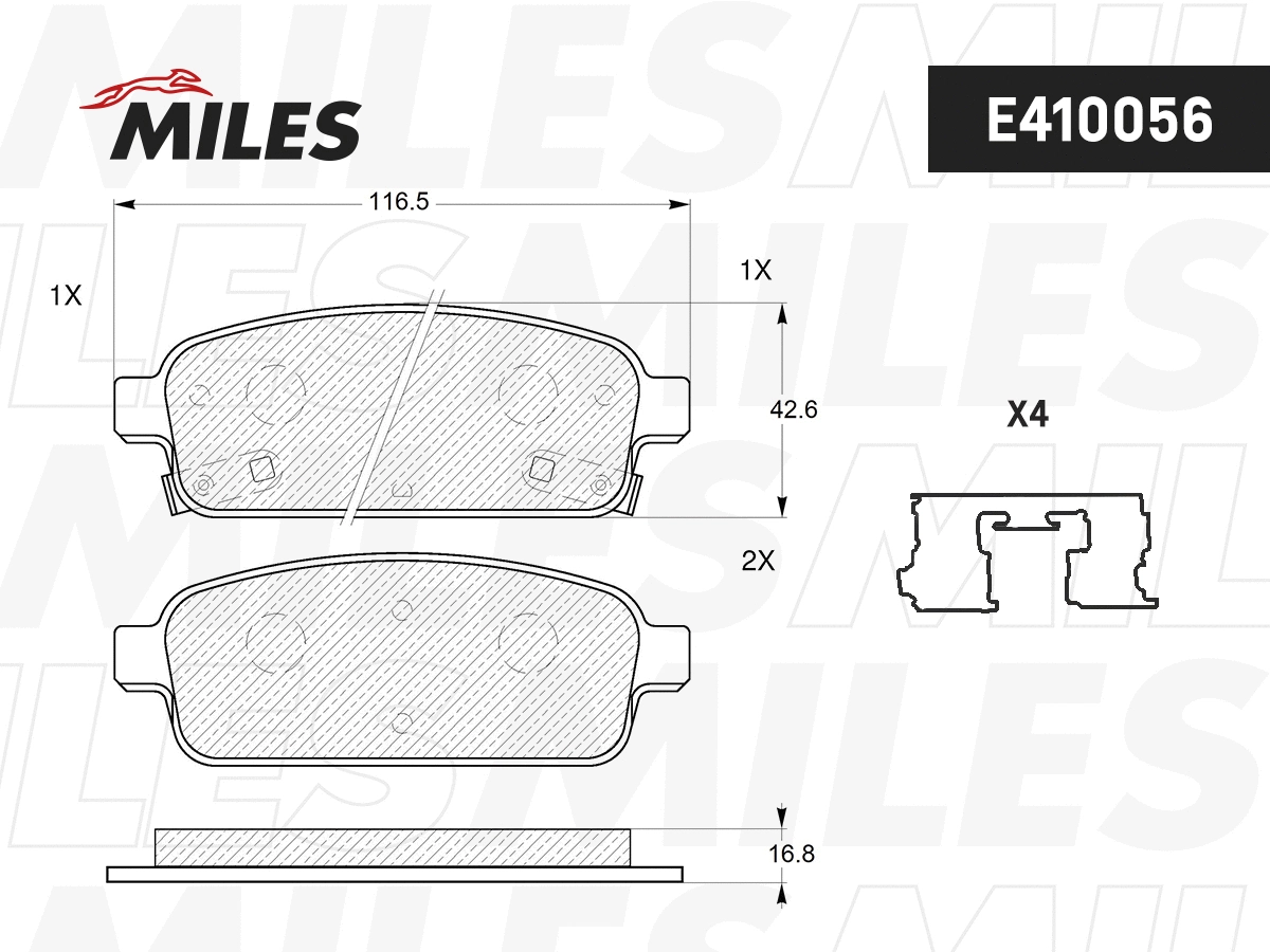 Brake Pad Set, disc brake (E410056)