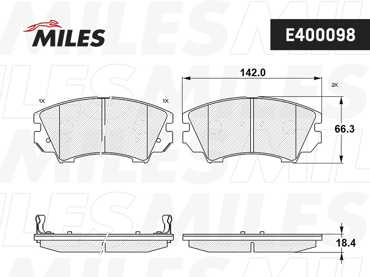 Brake Pad Set, disc brake (E400098)