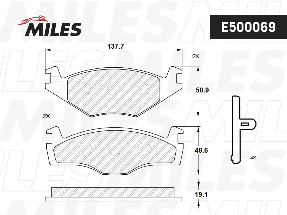 Brake Pad Set, disc brake (E500069)