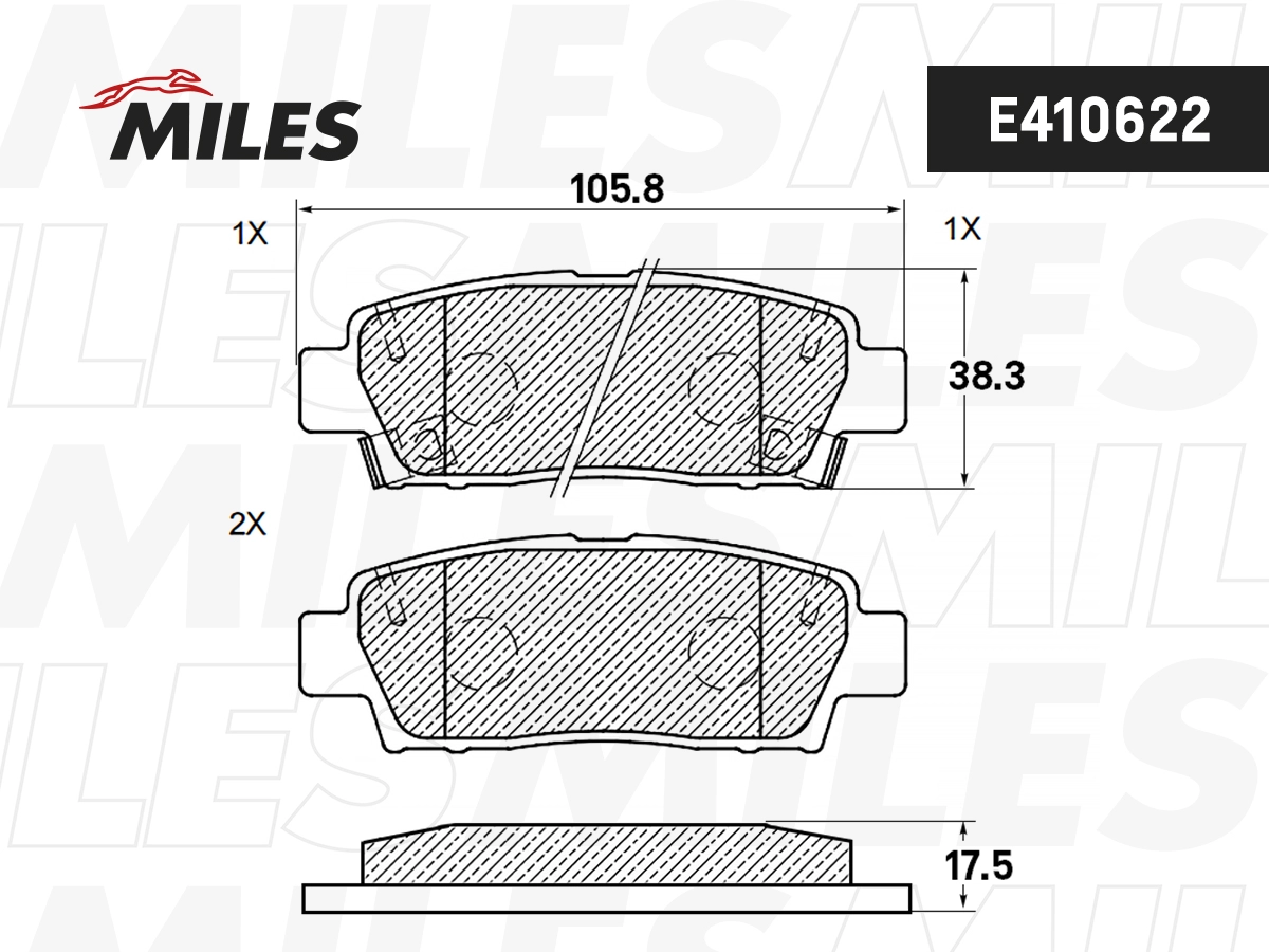 Brake Pad Set, disc brake (E410622)