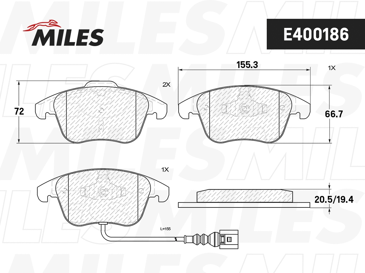 Brake Pad Set, disc brake (E400186)