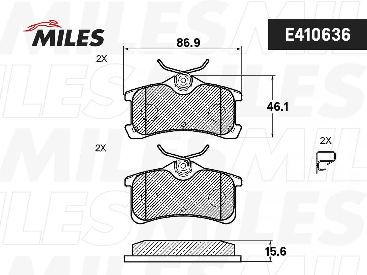 Brake Pad Set, disc brake (E410636)