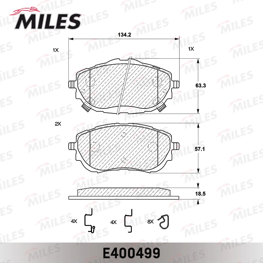Brake Pad Set, disc brake (E400499)