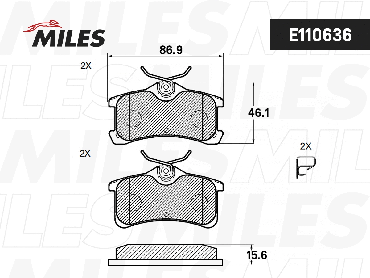 Brake Pad Set, disc brake (E110636)