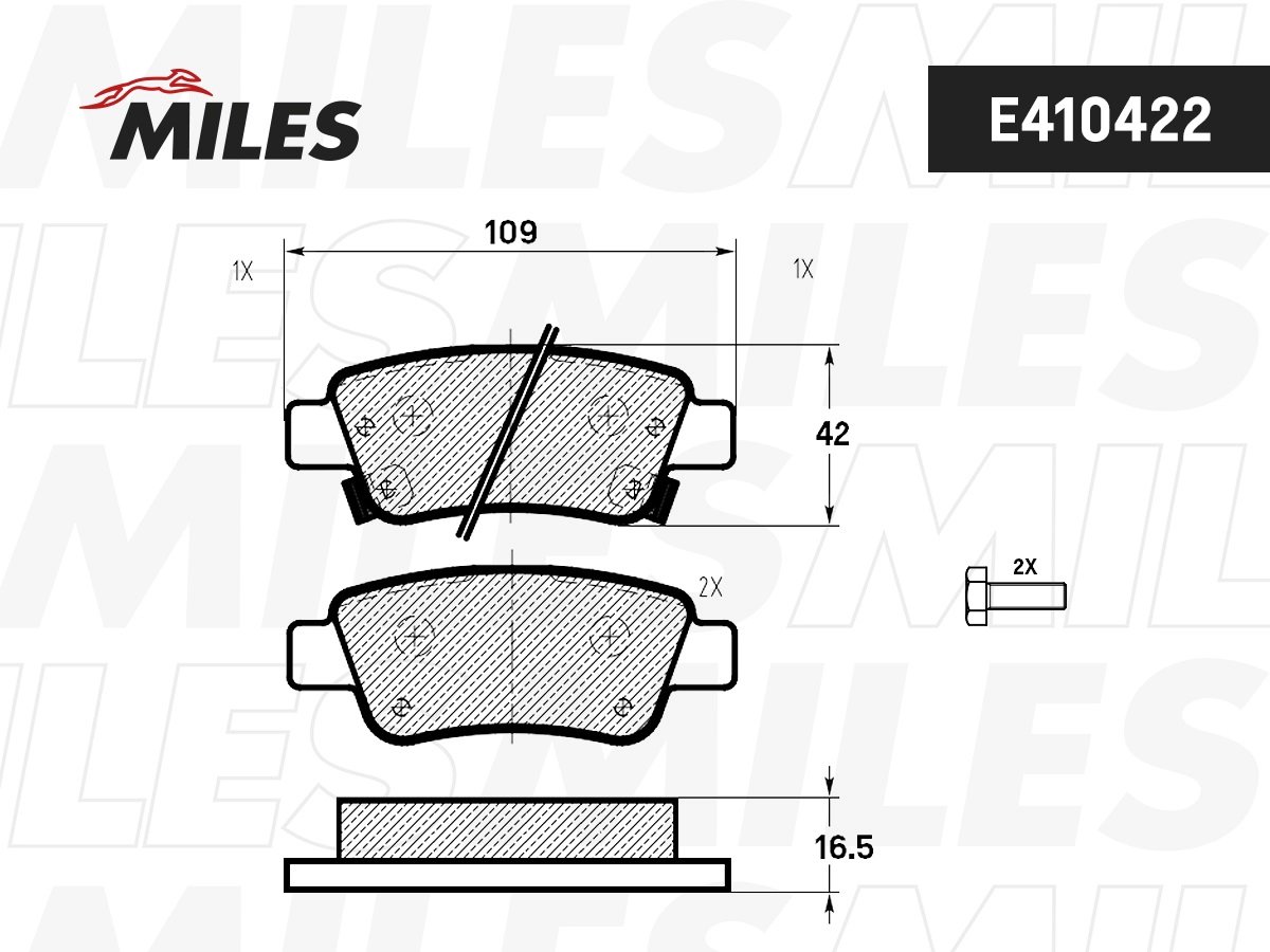 Brake Pad Set, disc brake (E410422)
