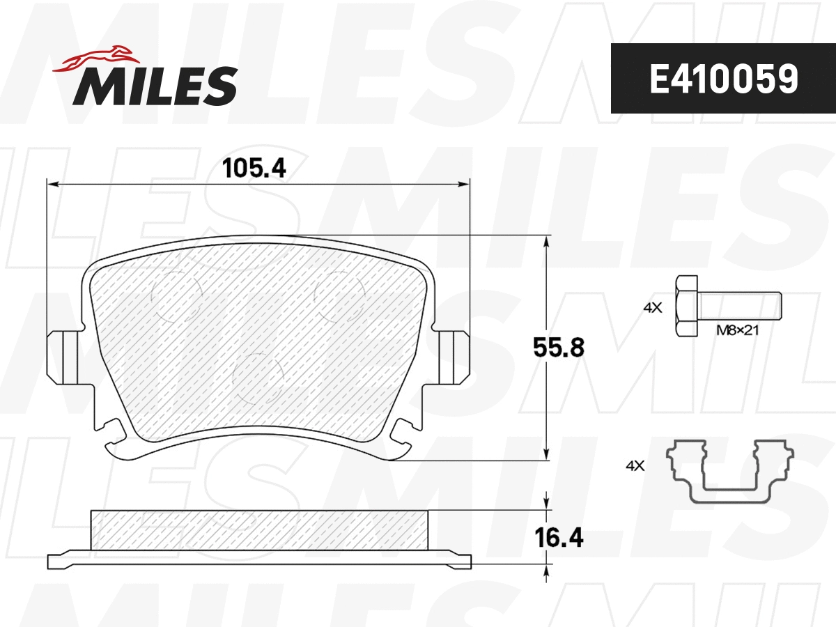 Brake Pad Set, disc brake (E410059)