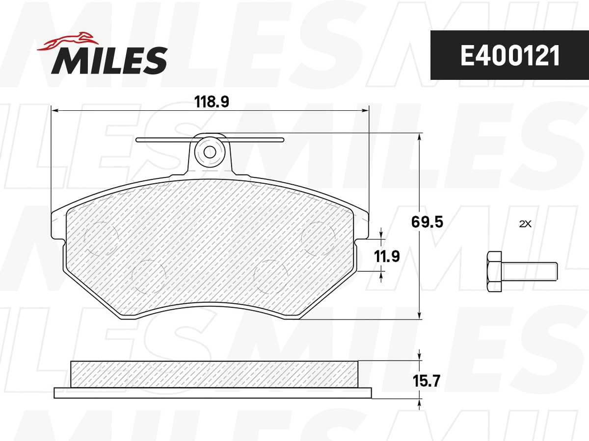 Brake Pad Set, disc brake (E400121)