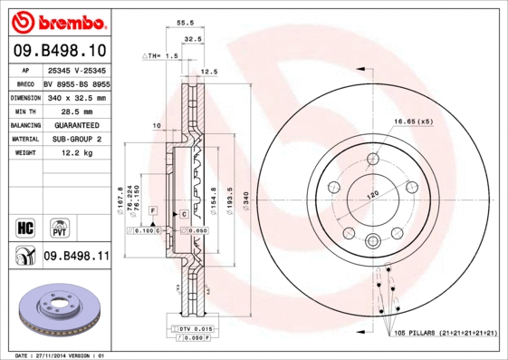 Brake Disc (09.B498.10)
