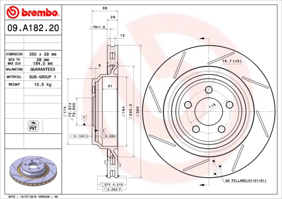 Brake Disc (09.A182.21)