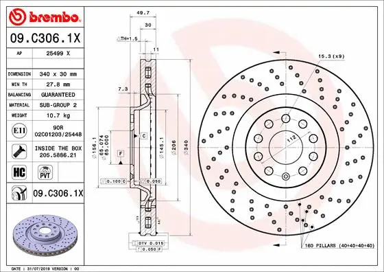 Brake Disc (09.C306.1X)