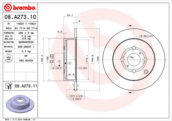 Brake Disc (08.A273.10)