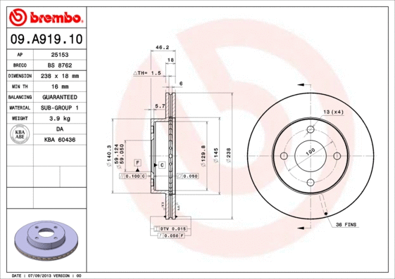 Brake Disc (09.A919.10)