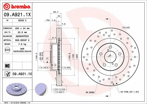 Brake Disc (09.A921.1X)