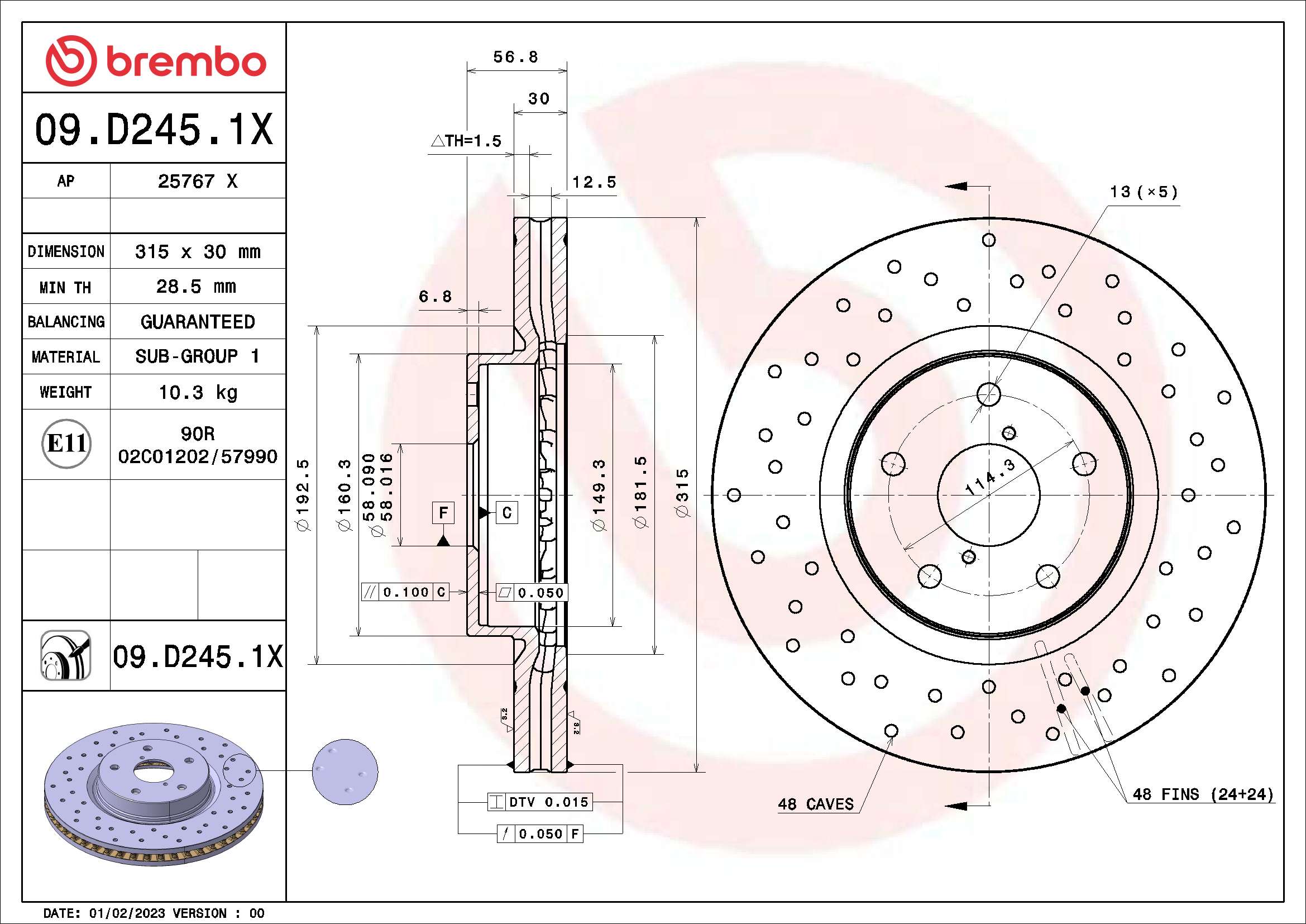 Brake Disc (09.D245.1X)