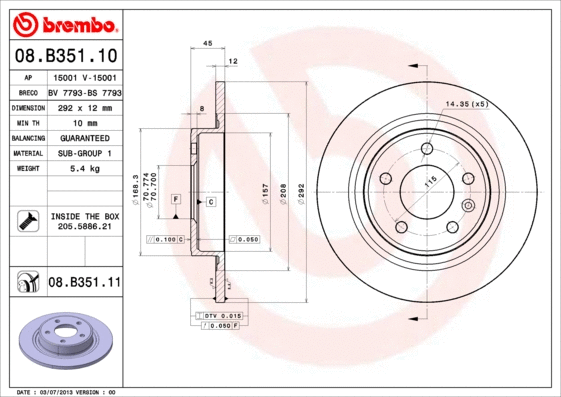 Brake Disc (08.B351.10)