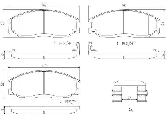 Brake Pad Set, disc brake (P30013N)