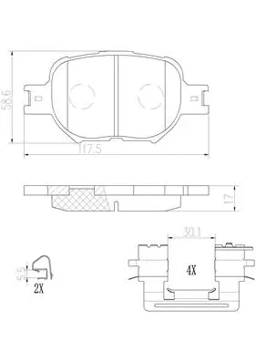 Brake Pad Set, disc brake (P83054N)