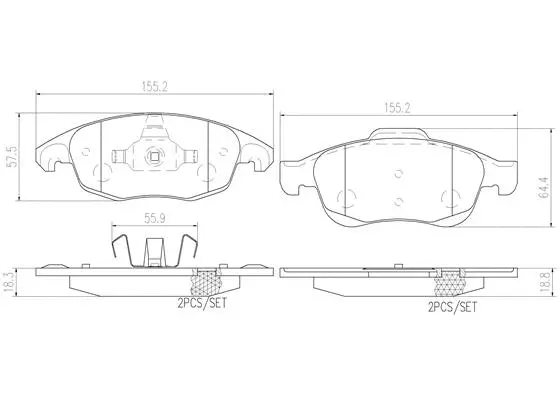 Brake Pad Set, disc brake (P61083N)