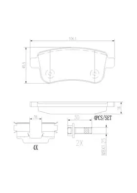 Brake Pad Set, disc brake (P68054N)