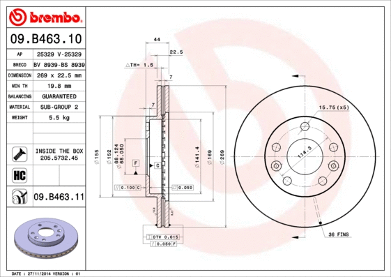 Brake Disc (09.B463.10)