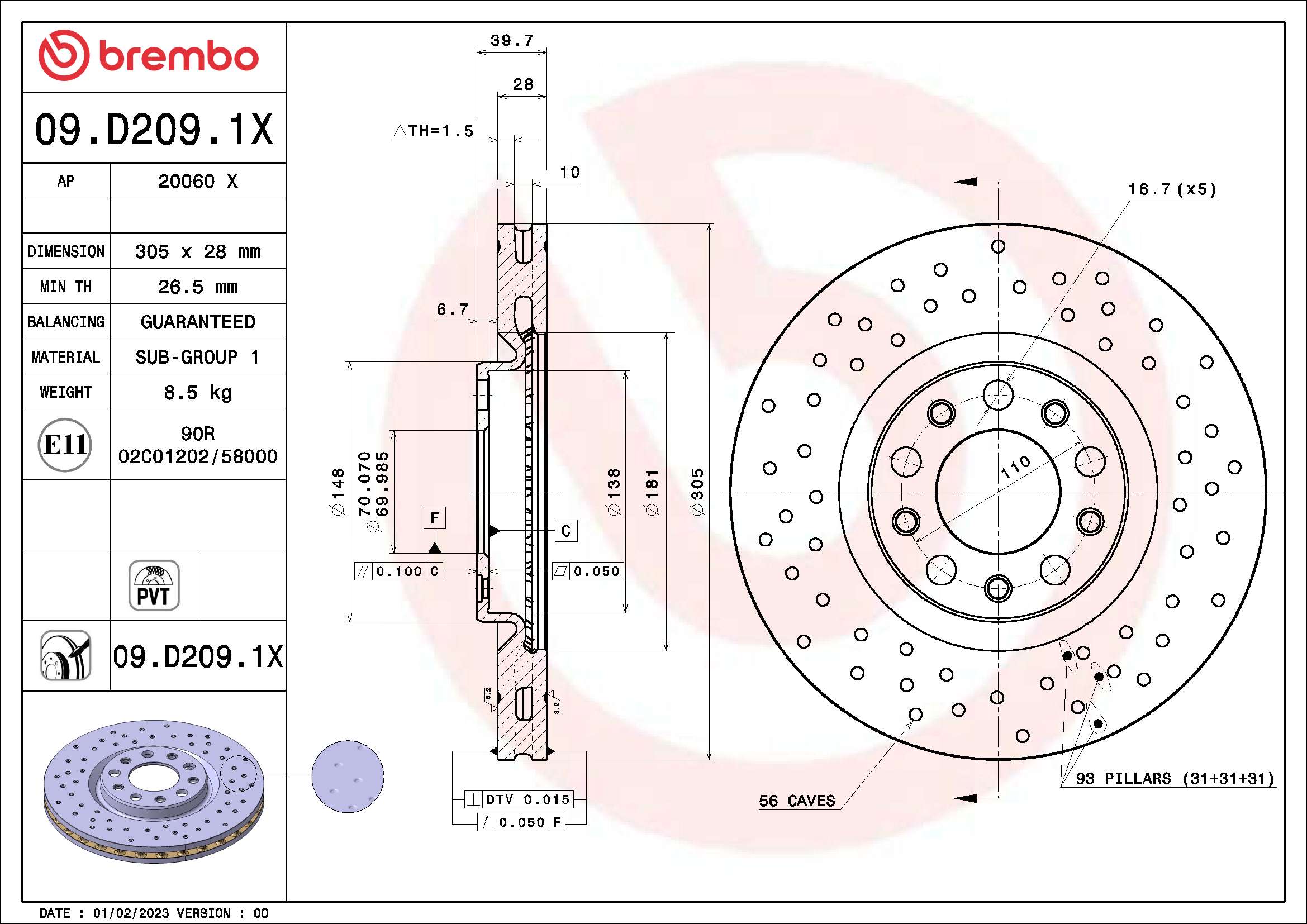 Brake Disc (09.D209.1X)