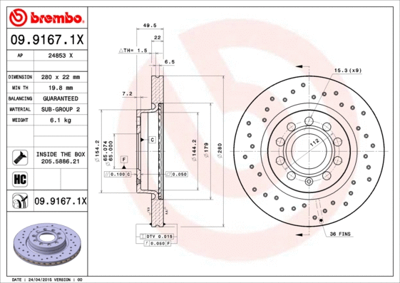 Brake Disc (09.9167.1X)
