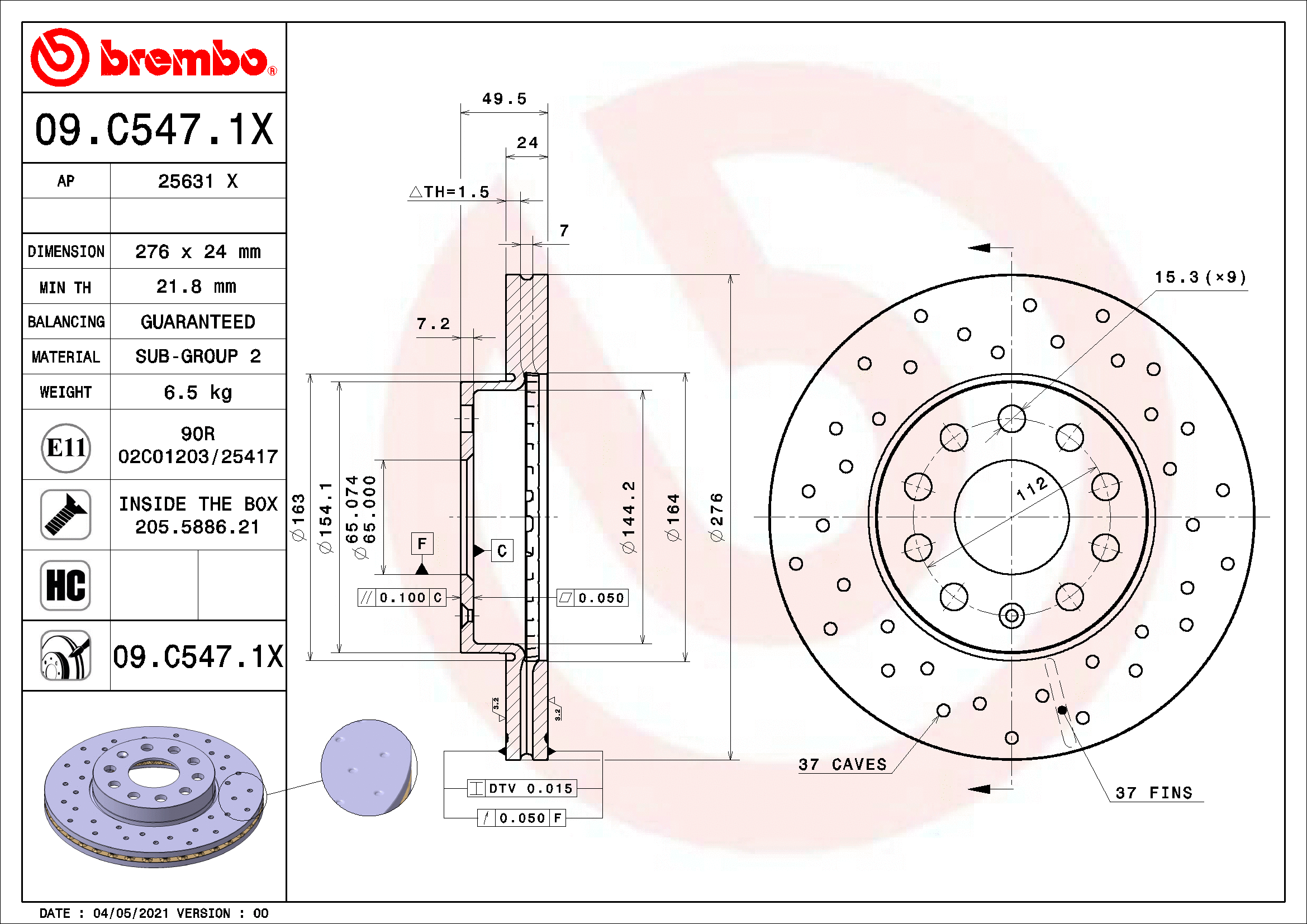 Brake Disc (09.C547.1X)