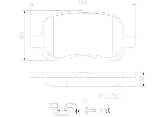 Brake Pad Set, disc brake (P83044N)