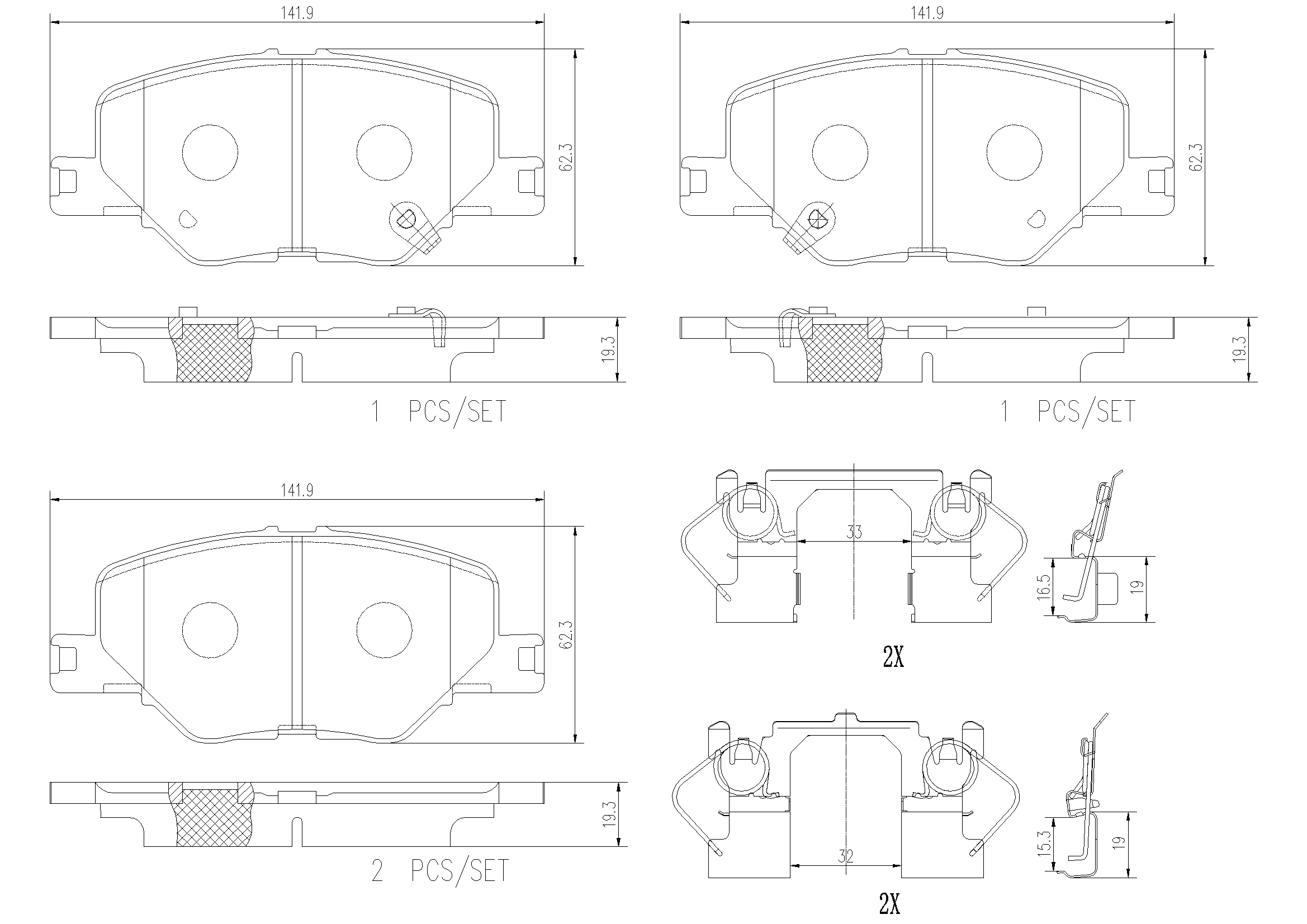 Brake Pad Set, disc brake (P59096N)